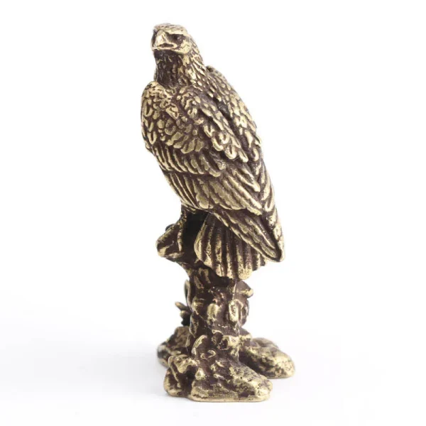 Handmade Eagle Ornament Vintage Copper Bird Figurine Sculpture Handmade Crafts Home Office Desk Animal Decoration 6