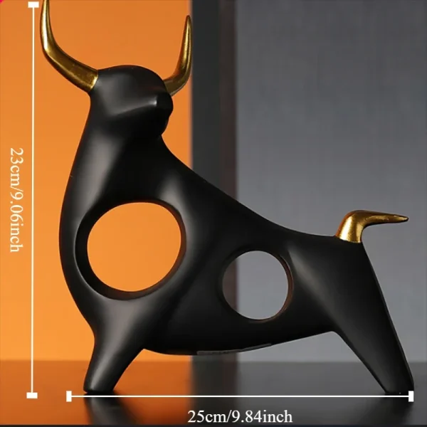 Home Decor Cattle Statue Ox Home Decor Living Room Bull Sculpture Wine TV Cabinet Ornament Crafts Abstract Animal Figurine 5