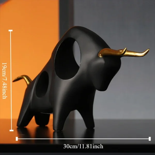 Home Decor Cattle Statue Ox Home Decor Living Room Bull Sculpture Wine TV Cabinet Ornament Crafts Abstract Animal Figurine 6