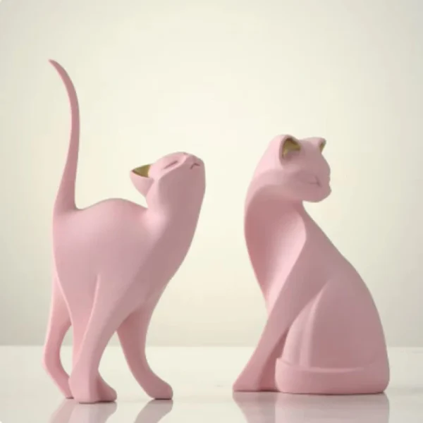 Resin Couples Cat Statues for Home Decorations Animal Figurine European Creative Wedding Gift Decorative Home Decor Sculpture 1