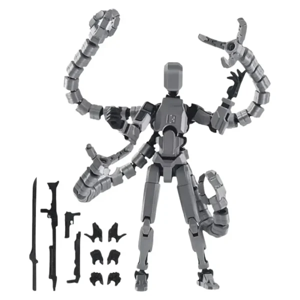 Robot Action Figure with Long Tentacles Accessory Movable Joints 3D Printed Robot Model Toy Articulated Dummy Figurine 1
