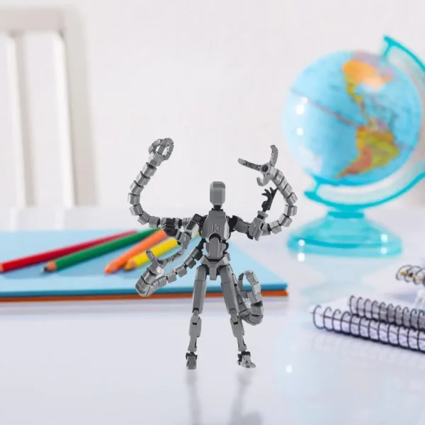 Robot Action Figure with Long Tentacles Accessory Movable Joints 3D Printed Robot Model Toy Articulated Dummy Figurine 4