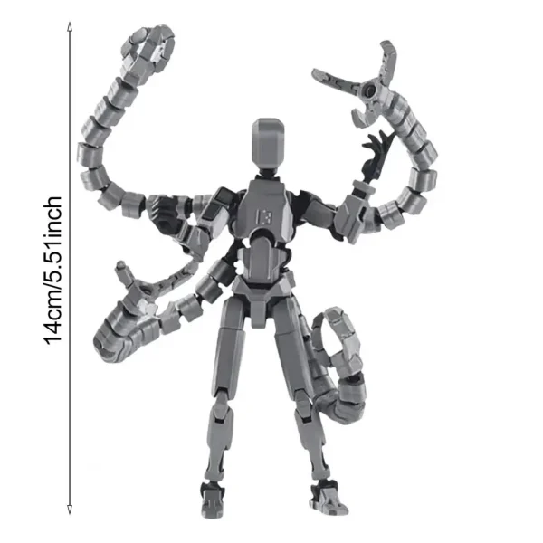 Robot Action Figure with Long Tentacles Accessory Movable Joints 3D Printed Robot Model Toy Articulated Dummy Figurine 6