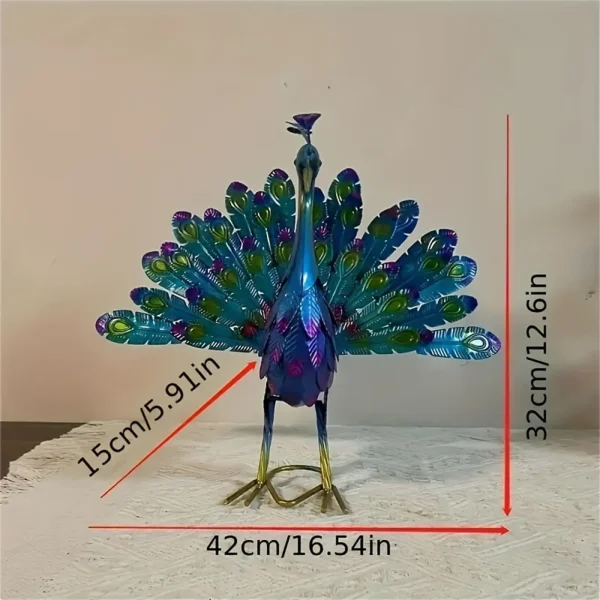 Peacock Statue Sculpture Handmade Crafts Ornament Animal Figurine Standing Posture Collectible Peacock Figurine Garden Craft 6