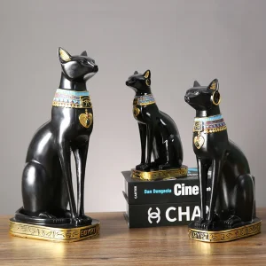 Resin Egyptian Cat Bestet Figurine Animal Egyptian Goddess Statue Sculpture Home Bar Office Desktop Indoor New House Decoratio 1