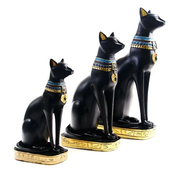 Resin Egyptian Cat Bestet Figurine Animal Egyptian Goddess Statue Sculpture Home Bar Office Desktop Indoor New House Decoratio 5