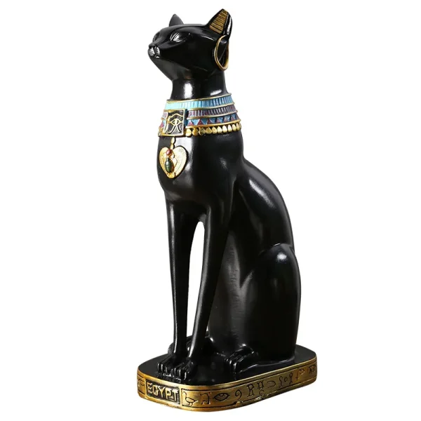 Resin Egyptian Cat Bestet Figurine Animal Egyptian Goddess Statue Sculpture Home Bar Office Desktop Indoor New House Decoratio 6
