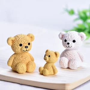 Resin Kawaii Bear Figurines Miniature Craft Fairy Garden Ornament Miniature Dollhouse Home Decoration Accessories Hot Sale 1