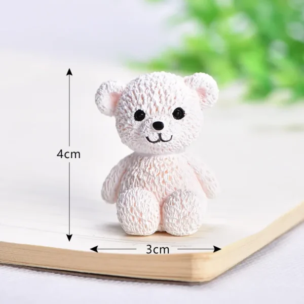 Resin Kawaii Bear Figurines Miniature Craft Fairy Garden Ornament Miniature Dollhouse Home Decoration Accessories Hot Sale 3