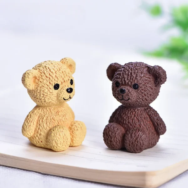 Resin Kawaii Bear Figurines Miniature Craft Fairy Garden Ornament Miniature Dollhouse Home Decoration Accessories Hot Sale 6