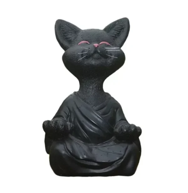 Meditation Cat Sculpture Garden Decoration Resin Yoga Sitting Zen Cat Home Ornament Outdoor Garden Figurine Home Decorations 2