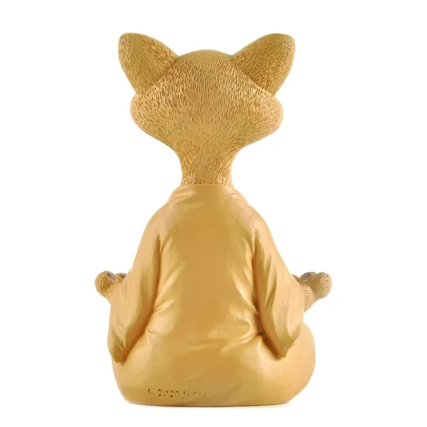Meditation Cat Sculpture Garden Decoration Resin Yoga Sitting Zen Cat Home Ornament Outdoor Garden Figurine Home Decorations 3