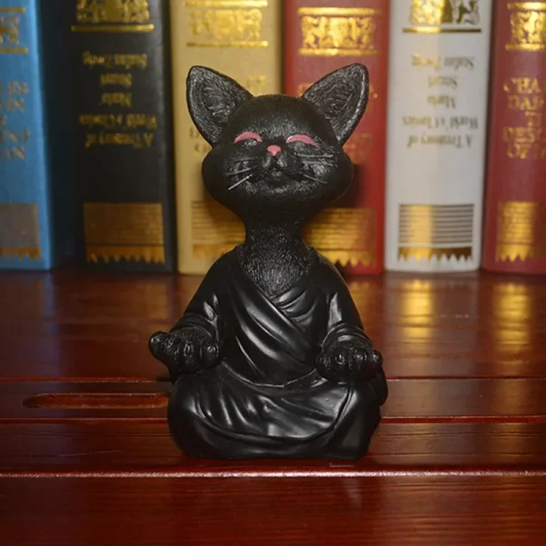 Meditation Cat Sculpture Garden Decoration Resin Yoga Sitting Zen Cat Home Ornament Outdoor Garden Figurine Home Decorations 5