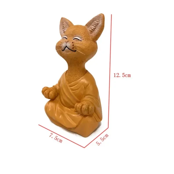 Meditation Cat Sculpture Garden Decoration Resin Yoga Sitting Zen Cat Home Ornament Outdoor Garden Figurine Home Decorations 6