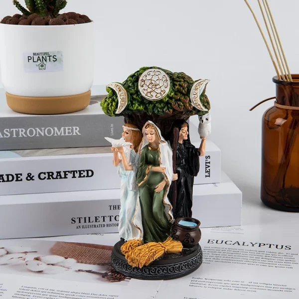 Goddess Sculpture Home Decor Ornament Miniatures Craft Resin Art Greek Goddess Statue Figurine Ancient Greek Religious Hecate 5
