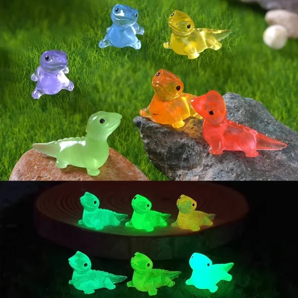 6PCS Mini Lizards Glow At Dark Lizard Vivarium DIY Accessories Mimiature Figurines Fairy Garden Decoration Kawaii Animals 1