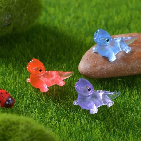 6PCS Mini Lizards Glow At Dark Lizard Vivarium DIY Accessories Mimiature Figurines Fairy Garden Decoration Kawaii Animals 5