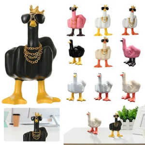 Middle Finger Small Duck Sculpture Resin Duck Decorative Figurine Tabletop Duck Ornament for Home Garden Desk Decoration 1