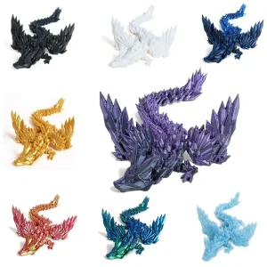 3D Printing Dragon Ornaments Sculpture Flexible Articulated Dragon Crafts Creative Kid Interaction Toys Decorative Figurines 1