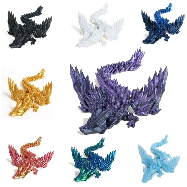 3D Printing Dragon Ornaments Sculpture Flexible Articulated Dragon Crafts Creative Kid Interaction Toys Decorative Figurines 1