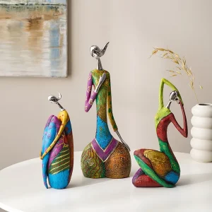 Ins Abstract Art Woman Sculpture Figurines For Interior Resin Statue Color Modern Home Decoration Home Decorative Figures Gifts 1