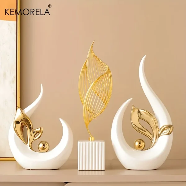 Ceramic Statue Nordic Creative Light Luxury Living Room Decoration Sculptures and Figurines Office Desk Accessories Room Decor 1