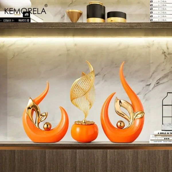 Ceramic Statue Nordic Creative Light Luxury Living Room Decoration Sculptures and Figurines Office Desk Accessories Room Decor 2