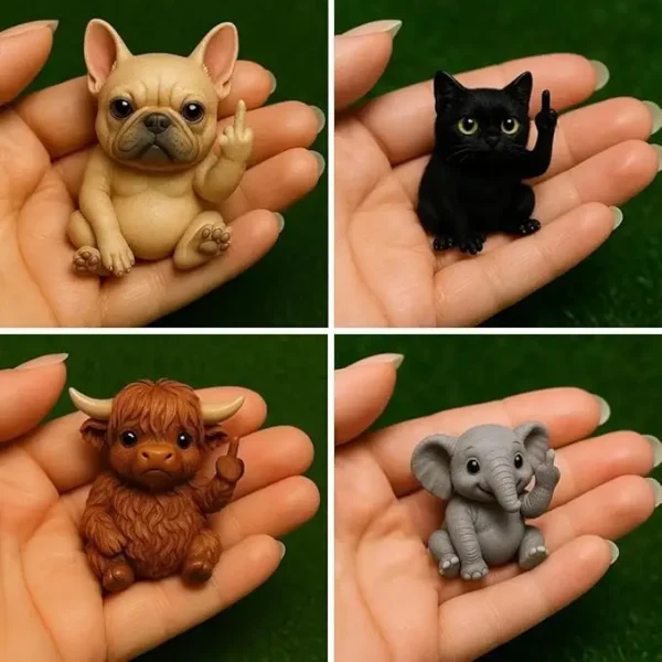 Mini Middle Finger Animal Statue Figurine Table Decoration And Accessories Handmade Art Ornament Sculpture Home Decoration Toys 4