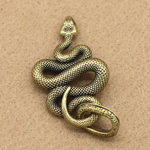Copper Brass Mini Snake Antique Bronze Decor Figurines For Interior Decoration Desktop Ornament Pure Copper Miniatures Statue 3