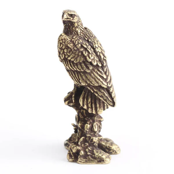 Handmade Eagle Ornament Vintage Copper Bird Figurine Sculpture Handmade Crafts Home Office Desk Animal Decoration 6