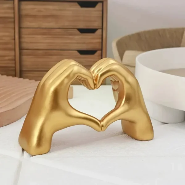 Creative Heart Hand Statue Abstract Hand Love Figurines Living Room Bedroom Modern Home Desktop Wedding Decoration 4