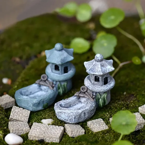 Pool Tower House Resin Figurine Micro Landscape Home Decor Miniature Fairy Garden Ornaments Decoration Accessories Figure 3
