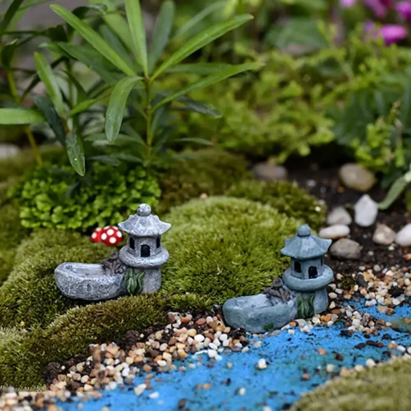 Pool Tower House Resin Figurine Micro Landscape Home Decor Miniature Fairy Garden Ornaments Decoration Accessories Figure 6