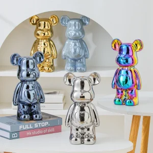 17/27/cm Aesthetic Bear brick Ceramic Staute Teddy Bear decor action figure Sculptures Ornament for room Home Decoration Crafts 1