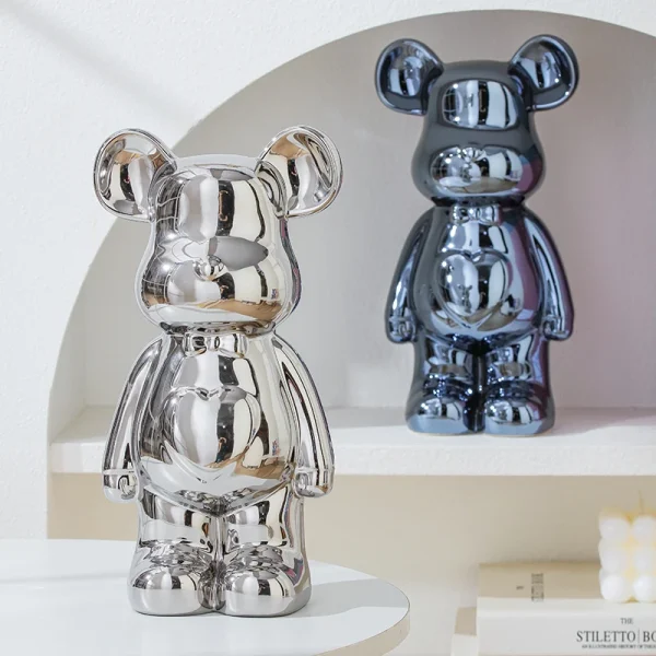 17/27/cm Aesthetic Bear brick Ceramic Staute Teddy Bear decor action figure Sculptures Ornament for room Home Decoration Crafts 2