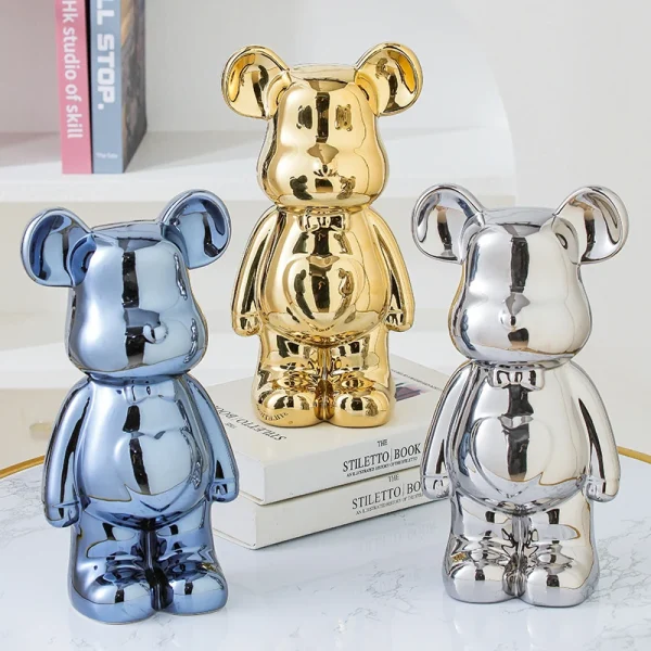 17/27/cm Aesthetic Bear brick Ceramic Staute Teddy Bear decor action figure Sculptures Ornament for room Home Decoration Crafts 3
