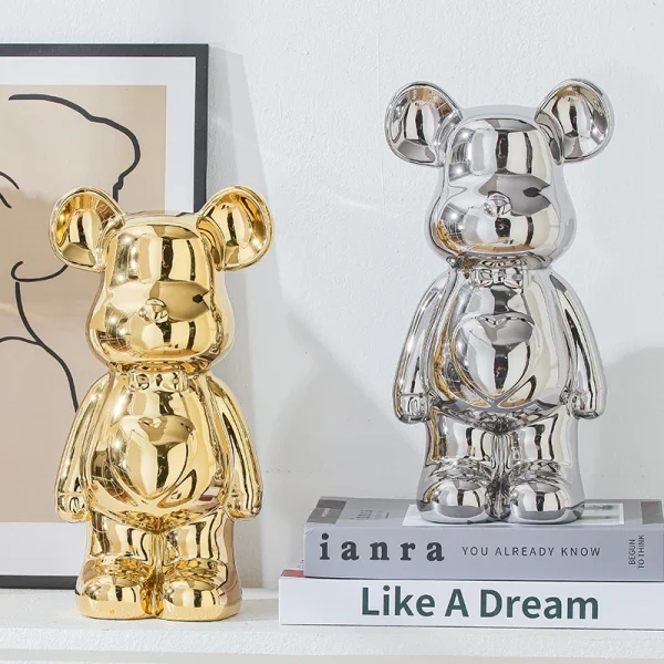 17/27/cm Aesthetic Bear brick Ceramic Staute Teddy Bear decor action figure Sculptures Ornament for room Home Decoration Crafts 4