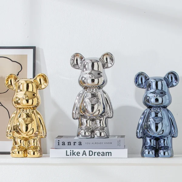 17/27/cm Aesthetic Bear brick Ceramic Staute Teddy Bear decor action figure Sculptures Ornament for room Home Decoration Crafts 5