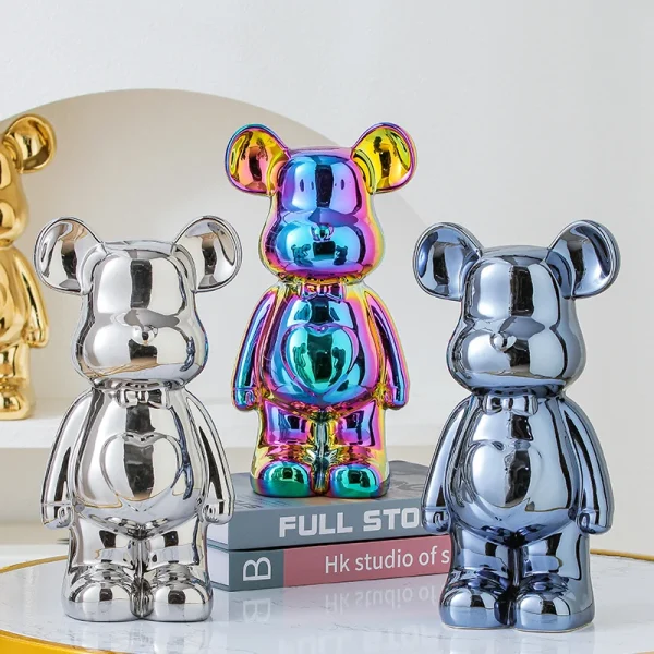 17/27/cm Aesthetic Bear brick Ceramic Staute Teddy Bear decor action figure Sculptures Ornament for room Home Decoration Crafts 6