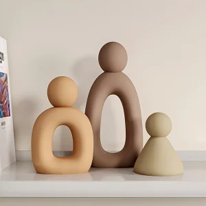 3pcs/set Family Statue Modern Style Home Decor Hollow Sculpture Nordic Living Room Ornaments Bedroom Decoration Figurines Gift 1