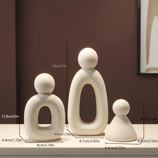 3pcs/set Family Statue Modern Style Home Decor Hollow Sculpture Nordic Living Room Ornaments Bedroom Decoration Figurines Gift 4