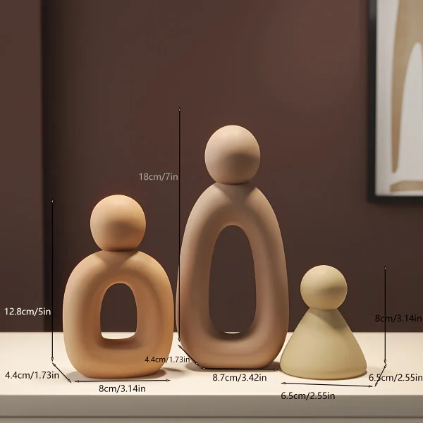 3pcs/set Family Statue Modern Style Home Decor Hollow Sculpture Nordic Living Room Ornaments Bedroom Decoration Figurines Gift 6