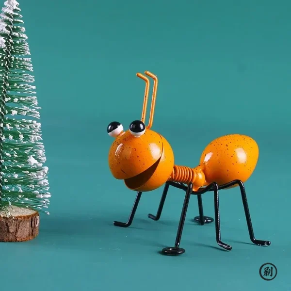 Metal Ants Garden Decoration, Fence Lawn Bedroom Living Room Hanging Wall Decoration, 3D Sculpture Ants Art Decoration Ornament 5