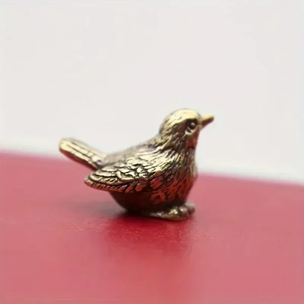 Elegant Brass Sparrow Tea Pet - Intricately Detailed Solid Brass Bird Figurine Versatile Indoor/Outdoor Decor Piece, Teal Decor 2