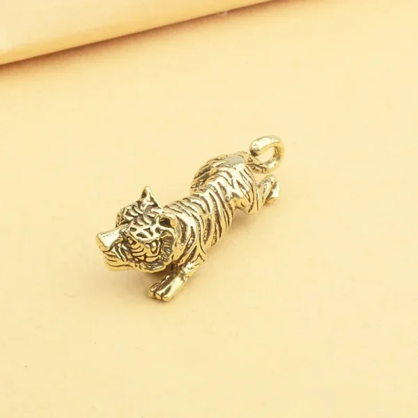 Retro Chinese Twelve Zodiac Statues Bull Dragon Ornament Sculpture Copper Miniatures Figurines Zodiac Key Pendant Home Decor 5