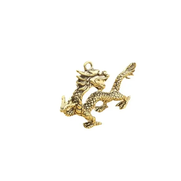 Retro Chinese Twelve Zodiac Statues Bull Dragon Ornament Sculpture Copper Miniatures Figurines Zodiac Key Pendant Home Decor 6