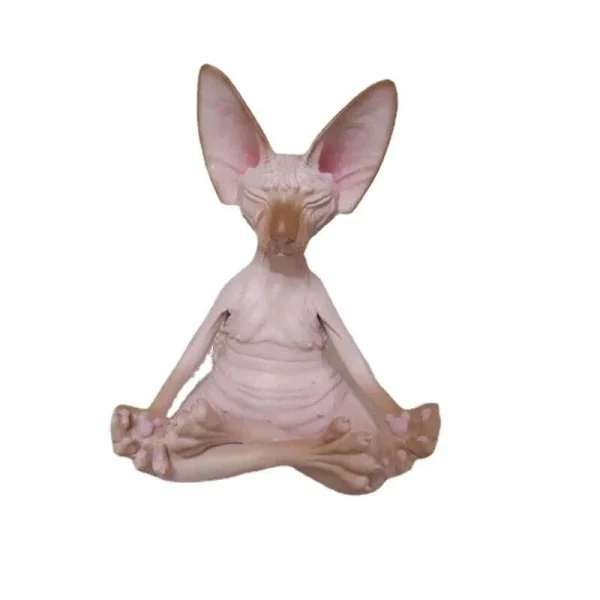 Whimsical Buddha Sphynx Cat Figurine Meditation Yoga Happy Cat Decor Art Sculptures Outdoor Garden Statues Figurine 6