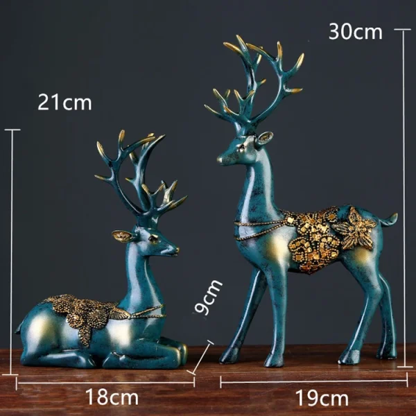 Nordic home decoration Deer Head Resin Statue figurine Home Decor Statues accessories/modern Sculpture beelden decoratie Art 2