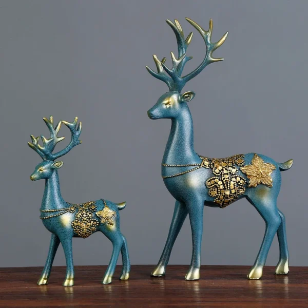 Nordic home decoration Deer Head Resin Statue figurine Home Decor Statues accessories/modern Sculpture beelden decoratie Art 5