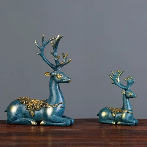 Nordic home decoration Deer Head Resin Statue figurine Home Decor Statues accessories/modern Sculpture beelden decoratie Art 6